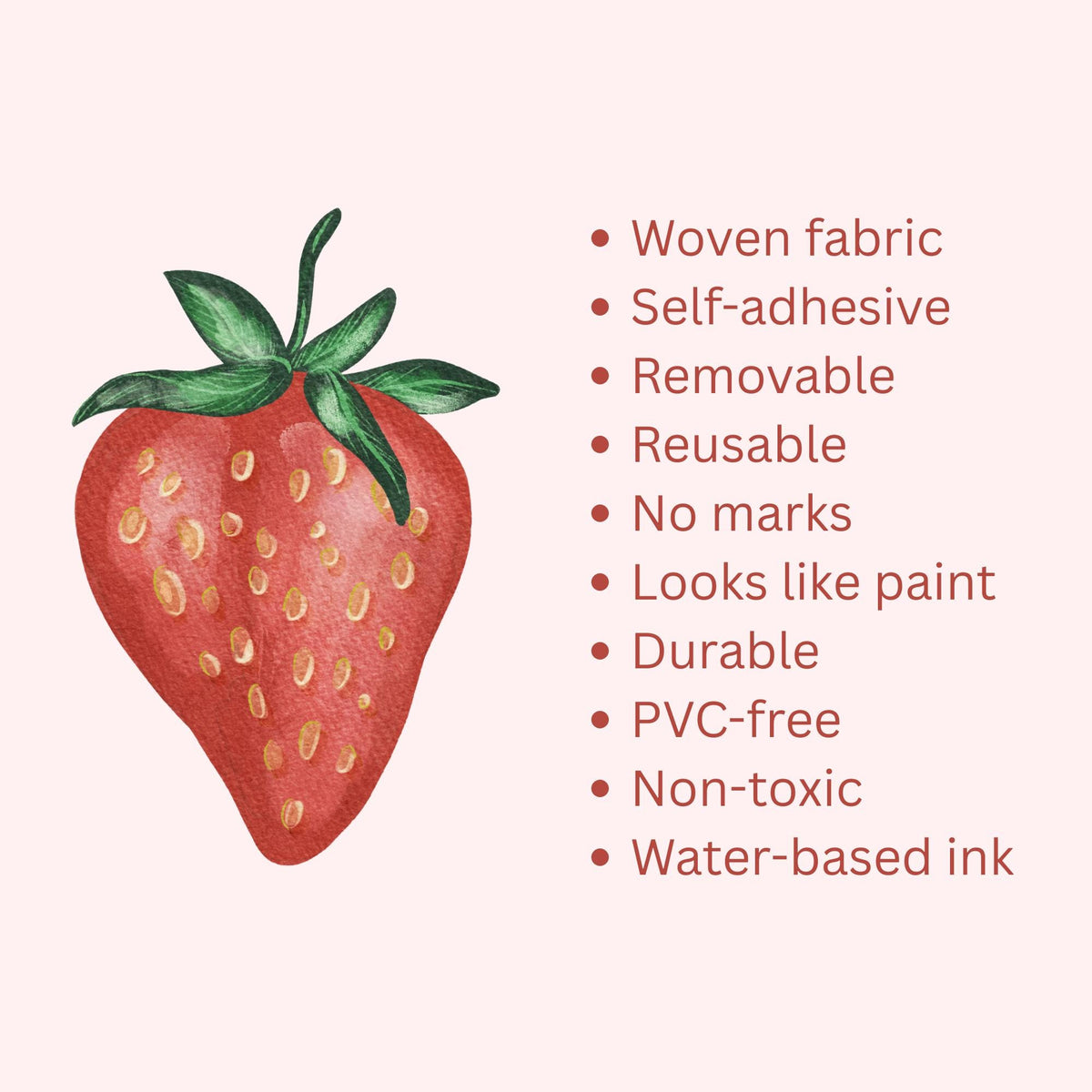 Strawberry Sprinkle Fabric Wall Decals