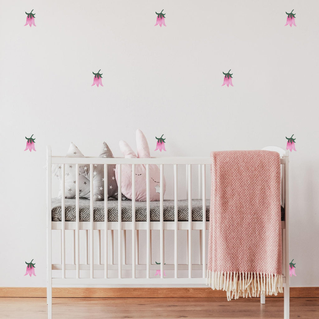 Pink Tulip Flower Fabric Wall Stickers