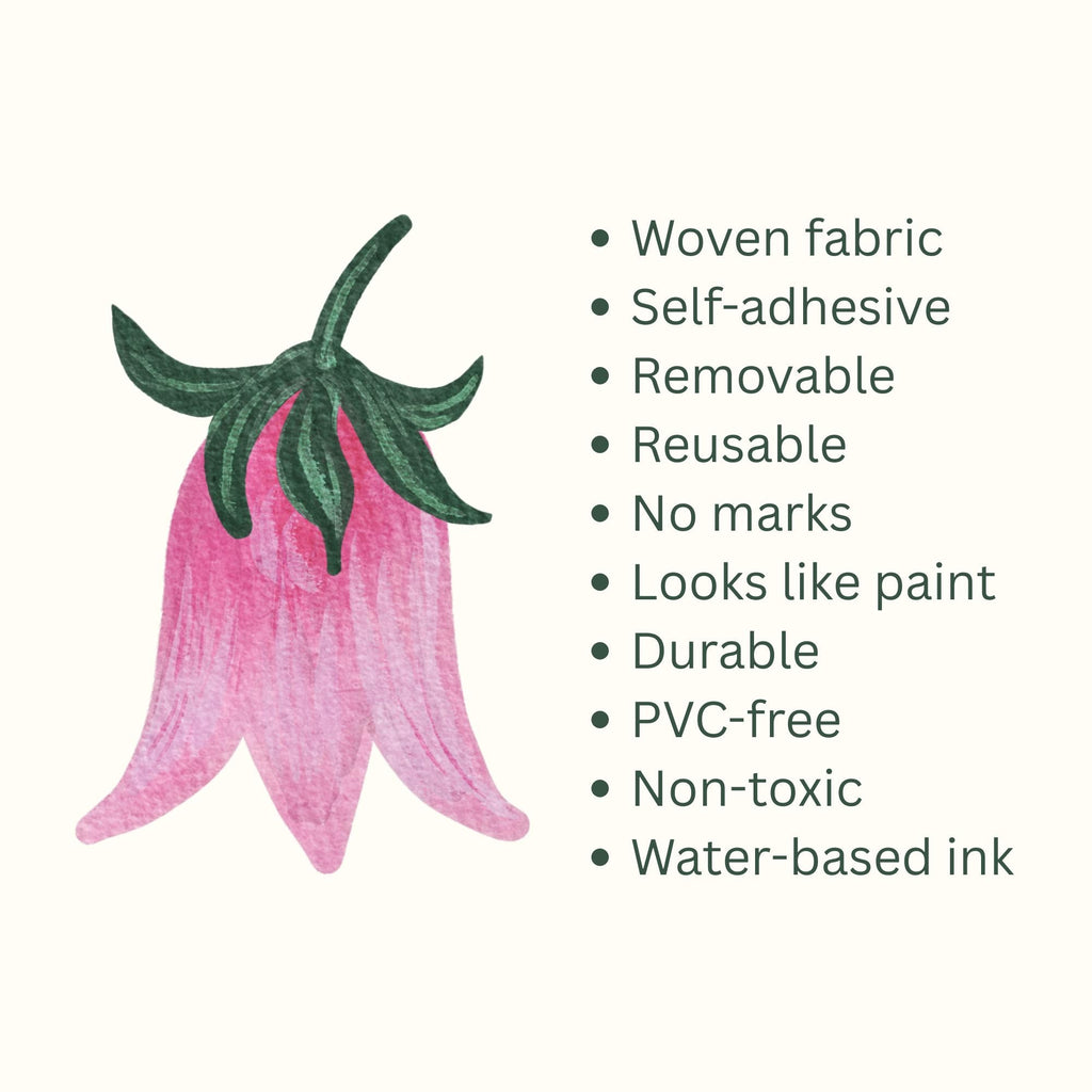 Pink Tulip Flower Fabric Wall Stickers