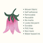 Pink Tulip Flower Fabric Wall Stickers