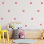 Pink and Orange Flower Fabric Wall Stickers