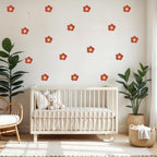 Red Daisy Flower Fabric Wall Decals