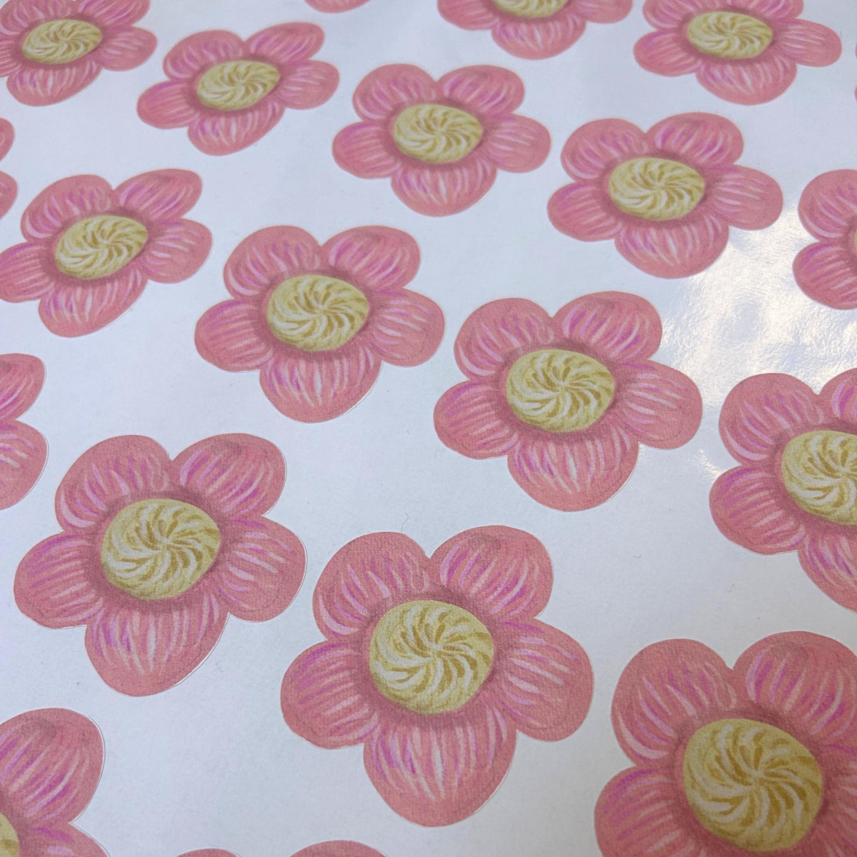 Pink Daisy Flower Fabric Wall Stickers