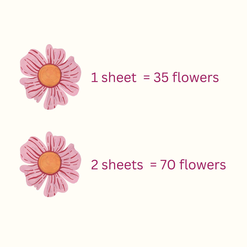 Pink and Orange Flower Fabric Wall Stickers