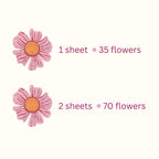 Pink and Orange Flower Fabric Wall Stickers