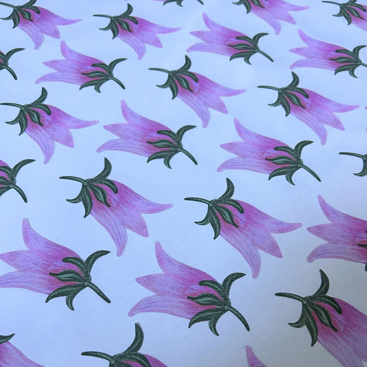 Pink Tulip Flower Fabric Wall Stickers