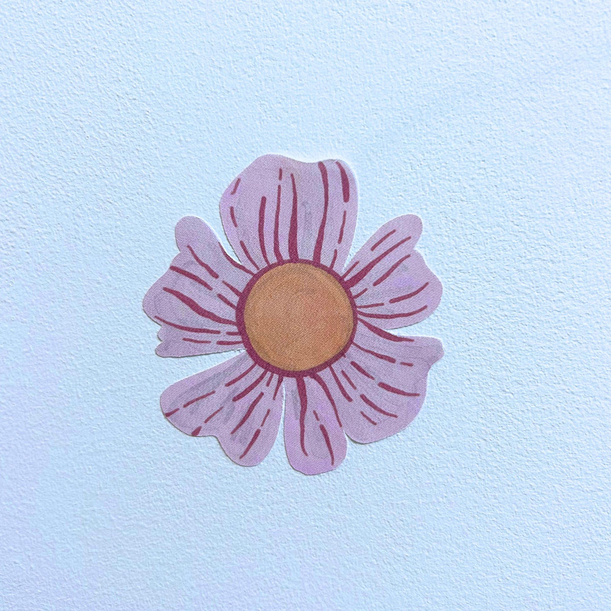 Pink and Orange Flower Fabric Wall Stickers