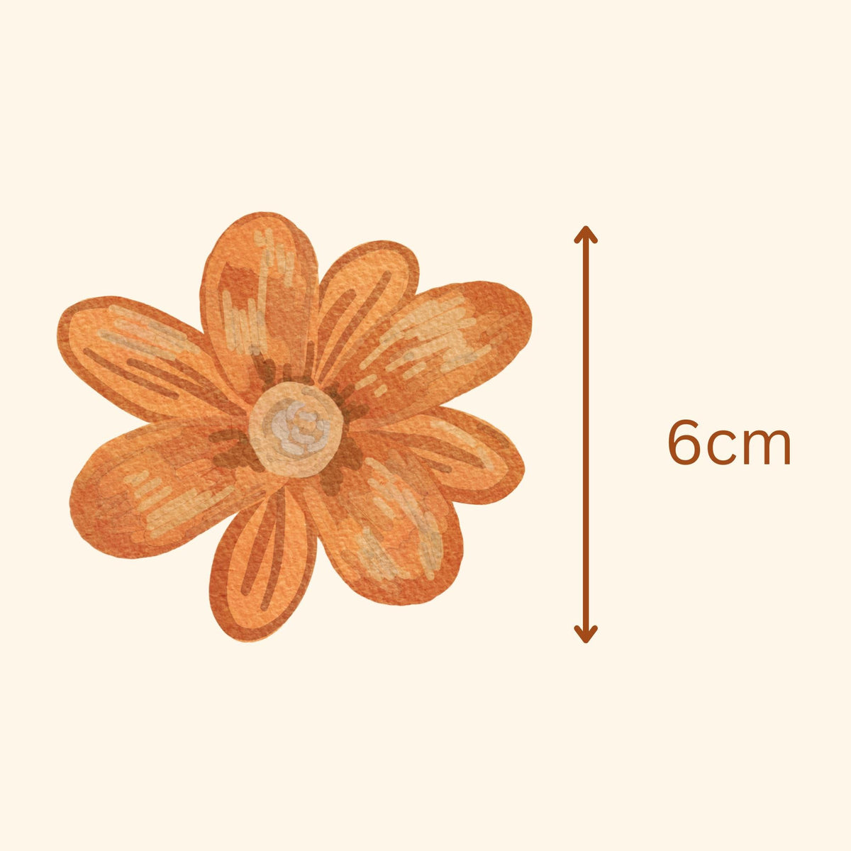 Orange Terracotta Flower Fabric Wall Stickers