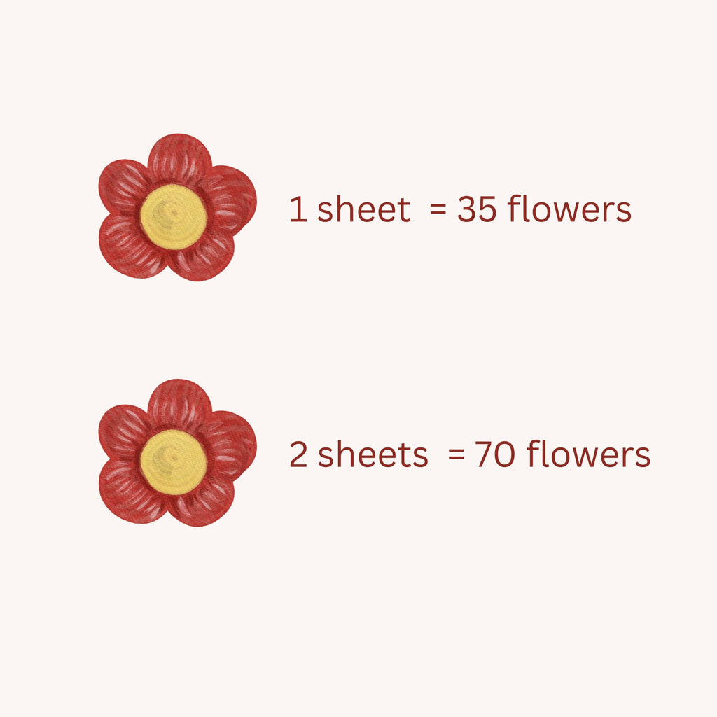 Red Daisy Flower Fabric Wall Decals
