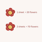 Red Daisy Flower Fabric Wall Decals