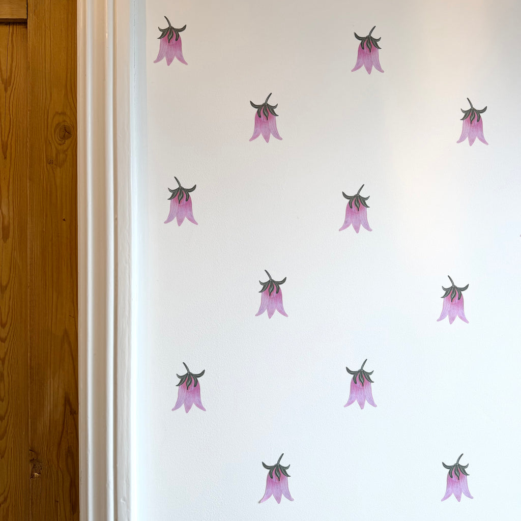Pink Tulip Flower Fabric Wall Stickers