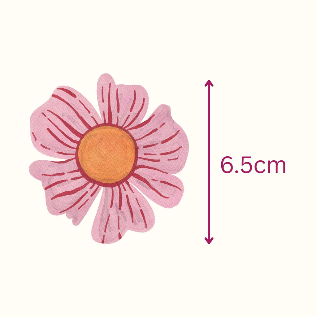 Pink and Orange Flower Fabric Wall Stickers