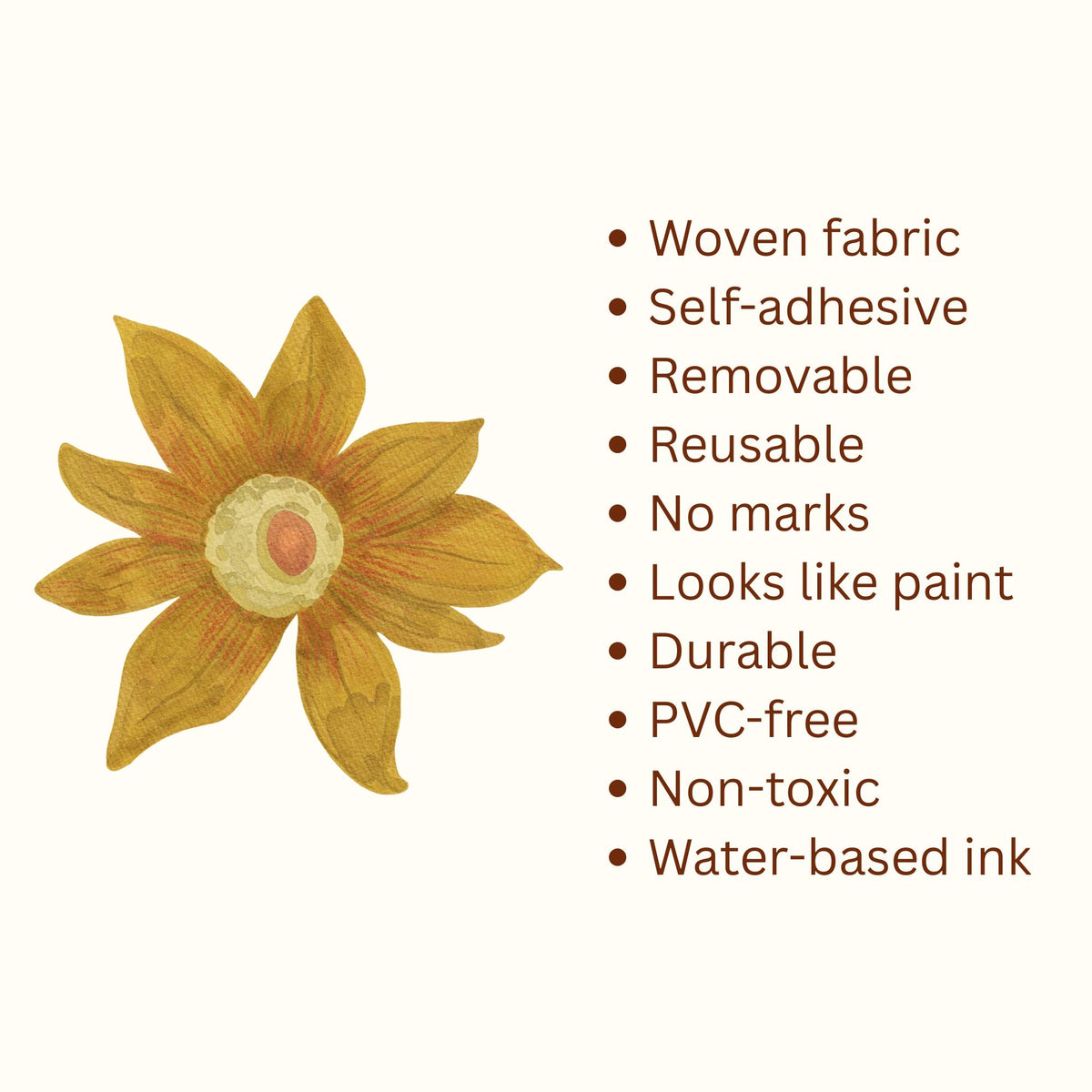 Yellow Sunflower Fabric Wall Decals