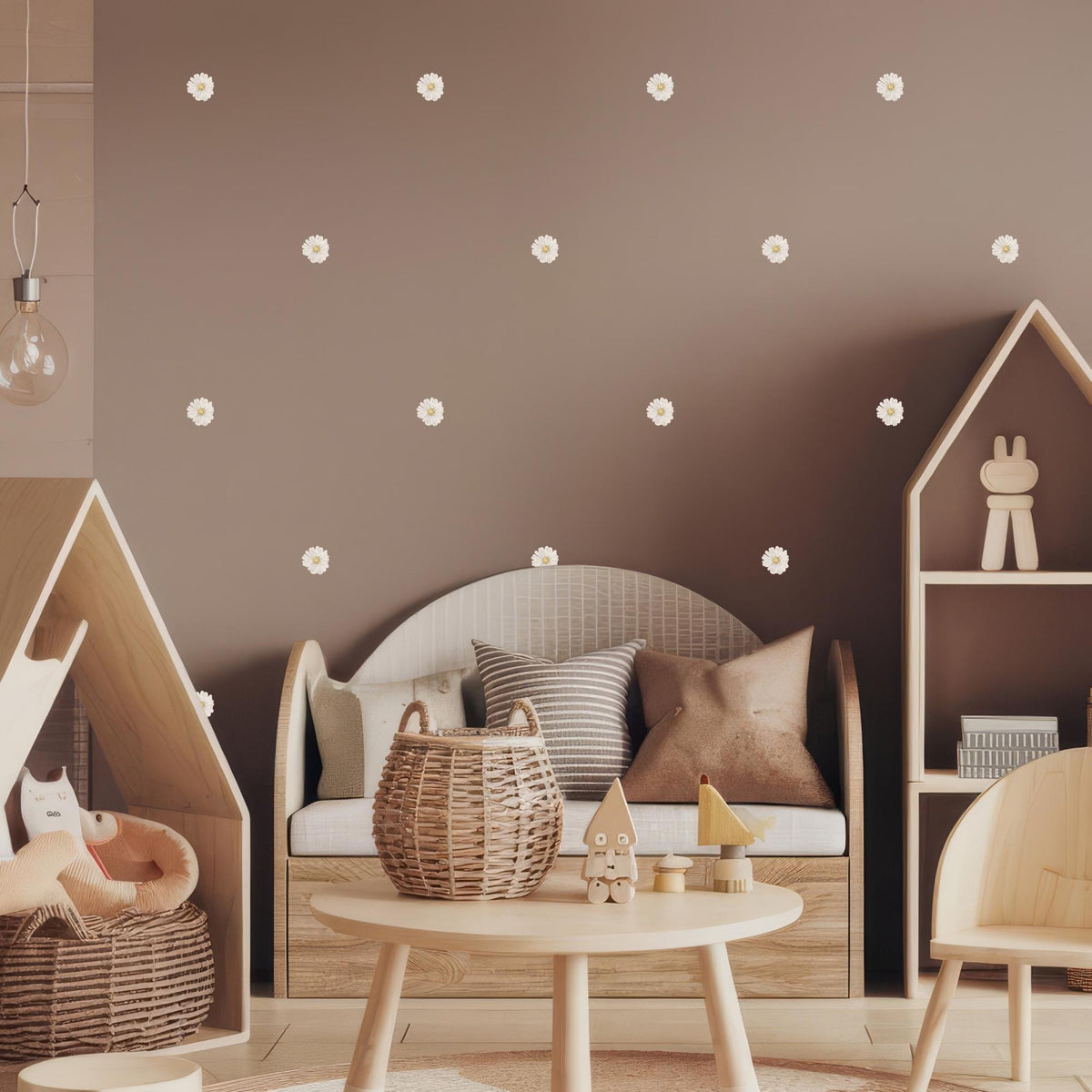 White Daisy Flower Fabric Wall Decals