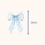 Blue Gingham Bow Fabric Wall Stickers