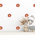 Red Daisy Flower Fabric Wall Decals