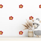 Red Daisy Flower Fabric Wall Decals