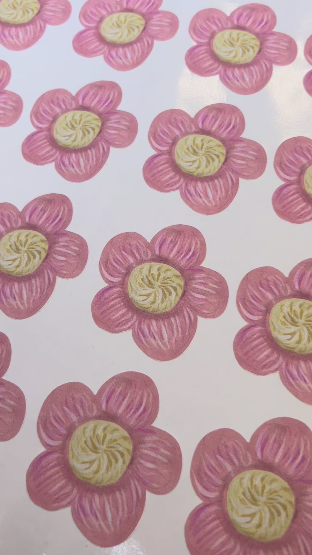 Pink Daisy Flower Fabric Wall Stickers